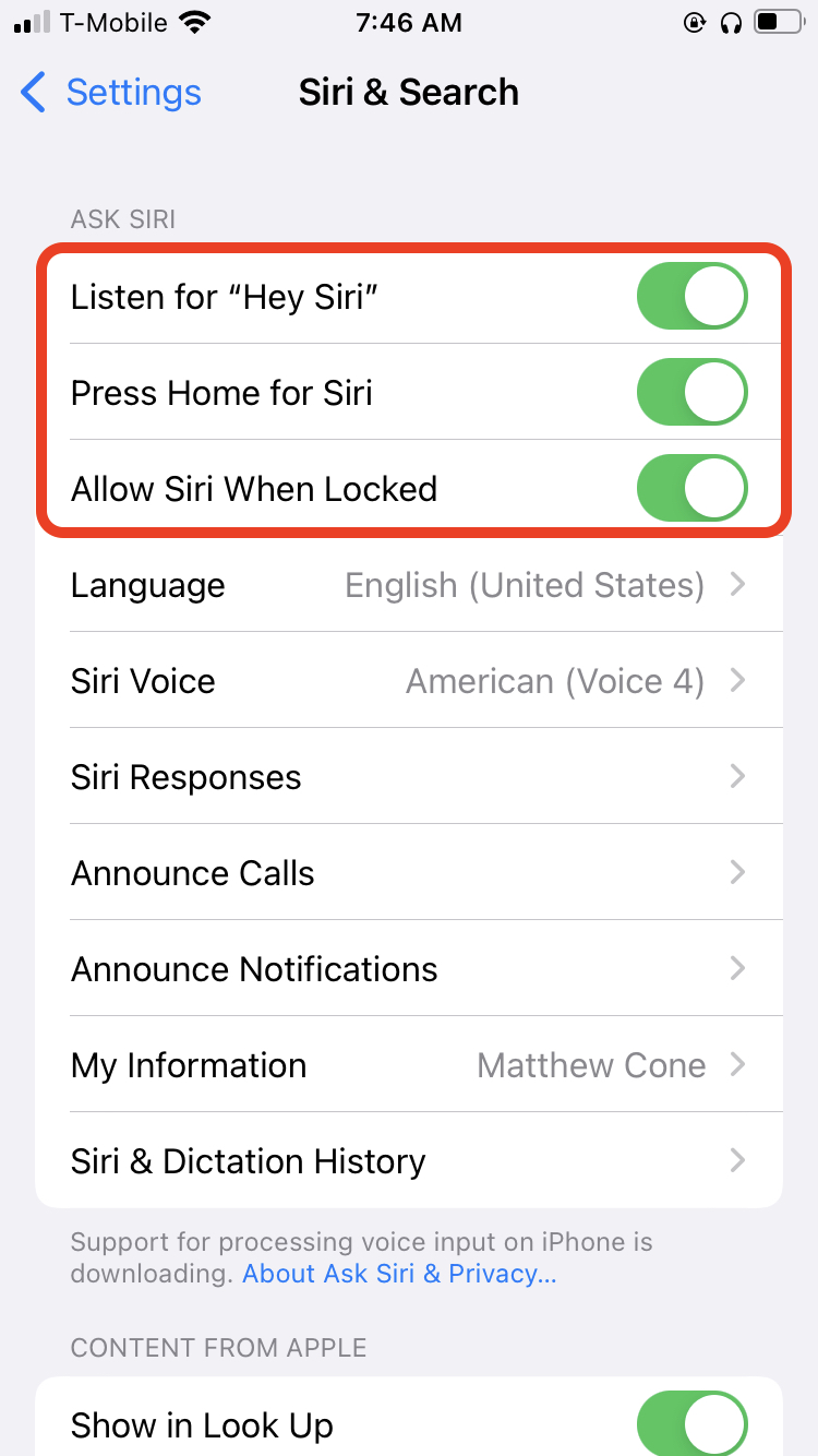 Activate Siri on an iPhone