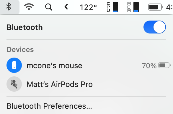 Mac Magic Mouse battery level