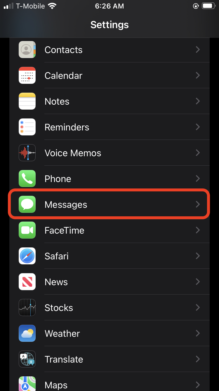 Disable iMessage on an iPhone
