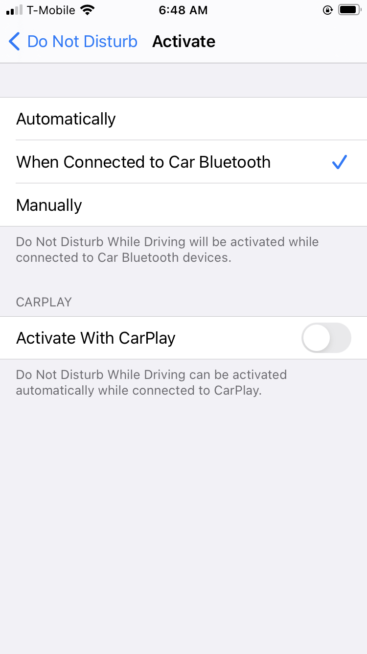 Turn off iPhone notifications while driving