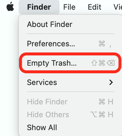 Empty your Mac&rsquo;s trash