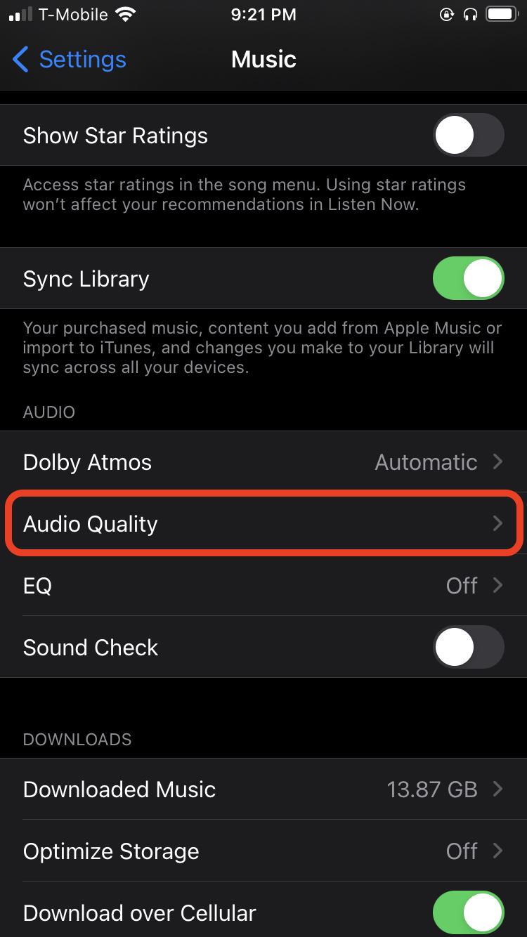 Enable lossless audio on your iPhone
