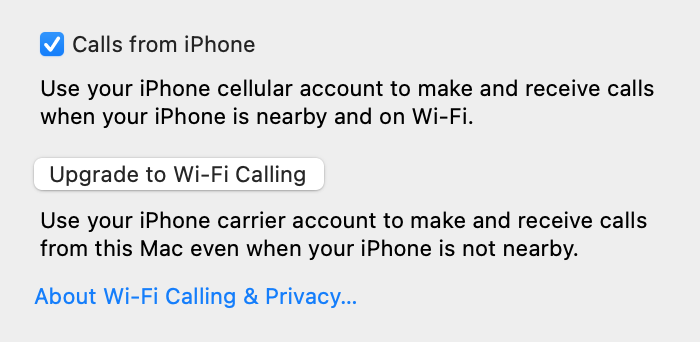 Enable calling on Mac