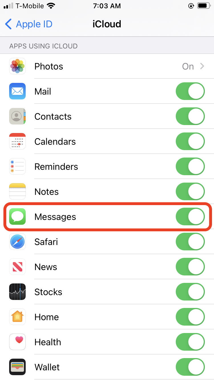 Sync iMessages using iCloud