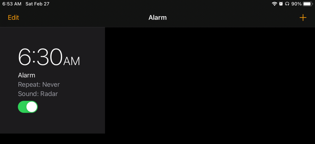 set alarm on ipad