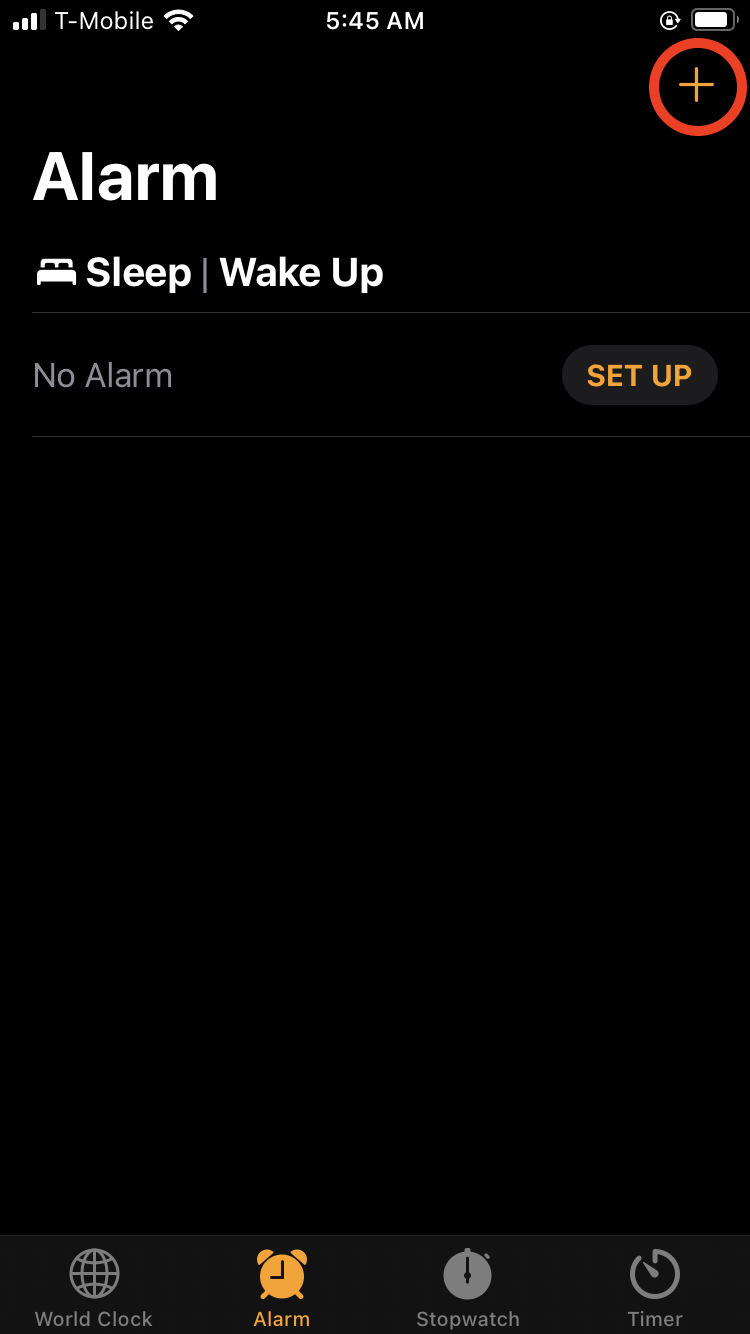 set alarm on iphone