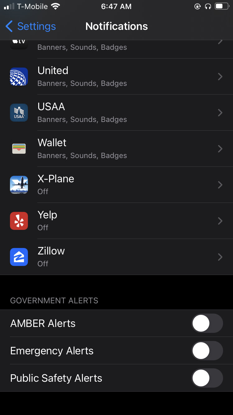 Turn off Amber alerts on your iPhone