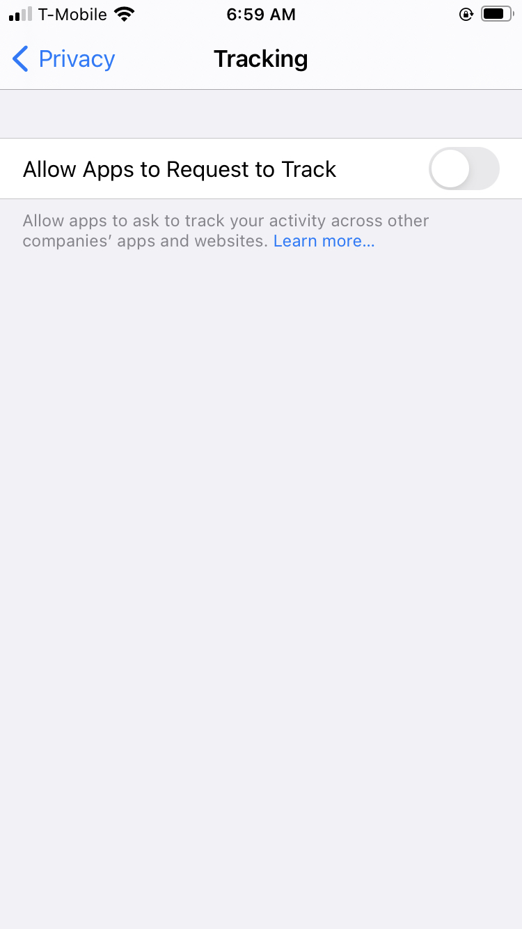prevent iPhone app tracking