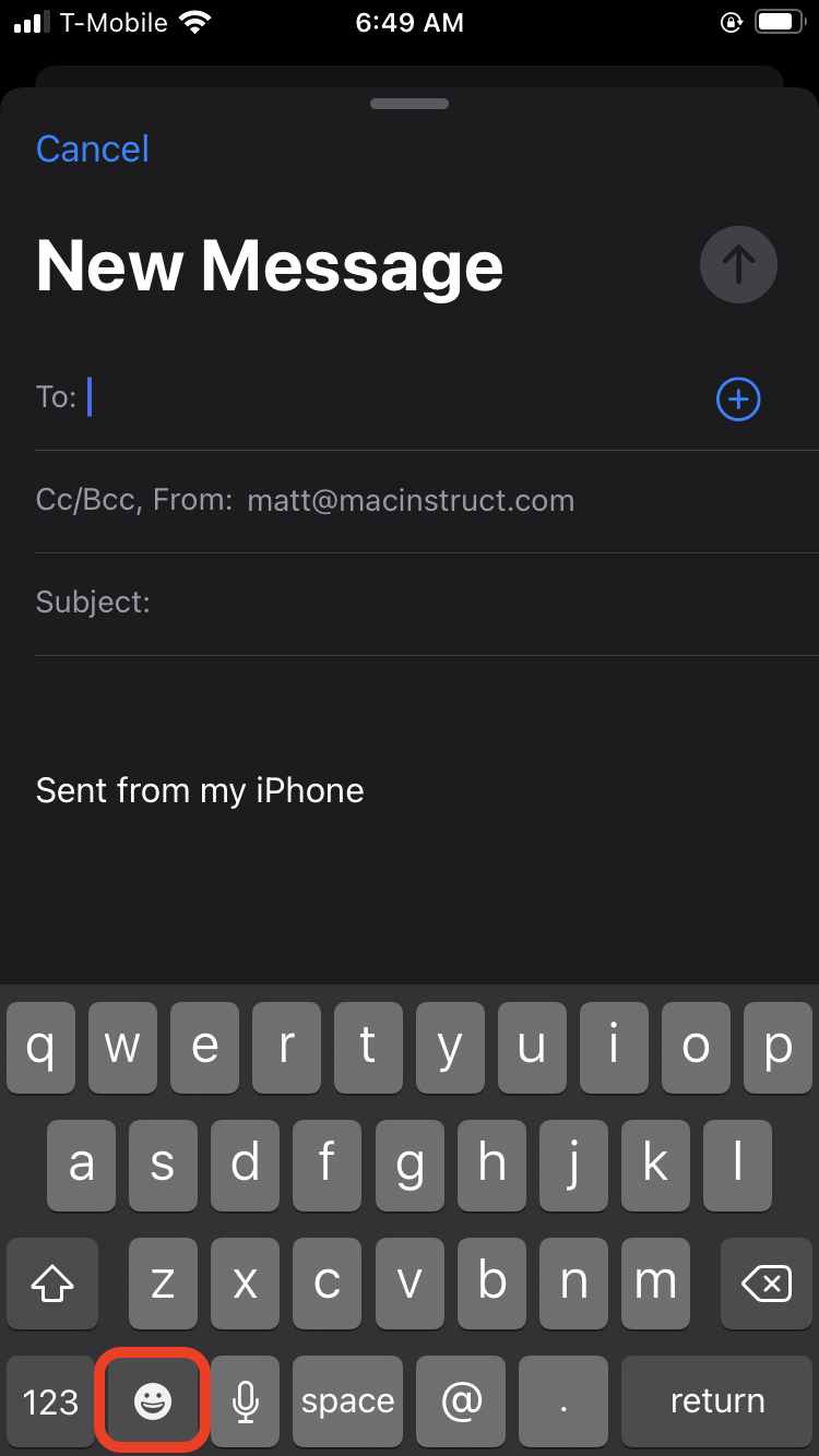 Using emoji on iPhone