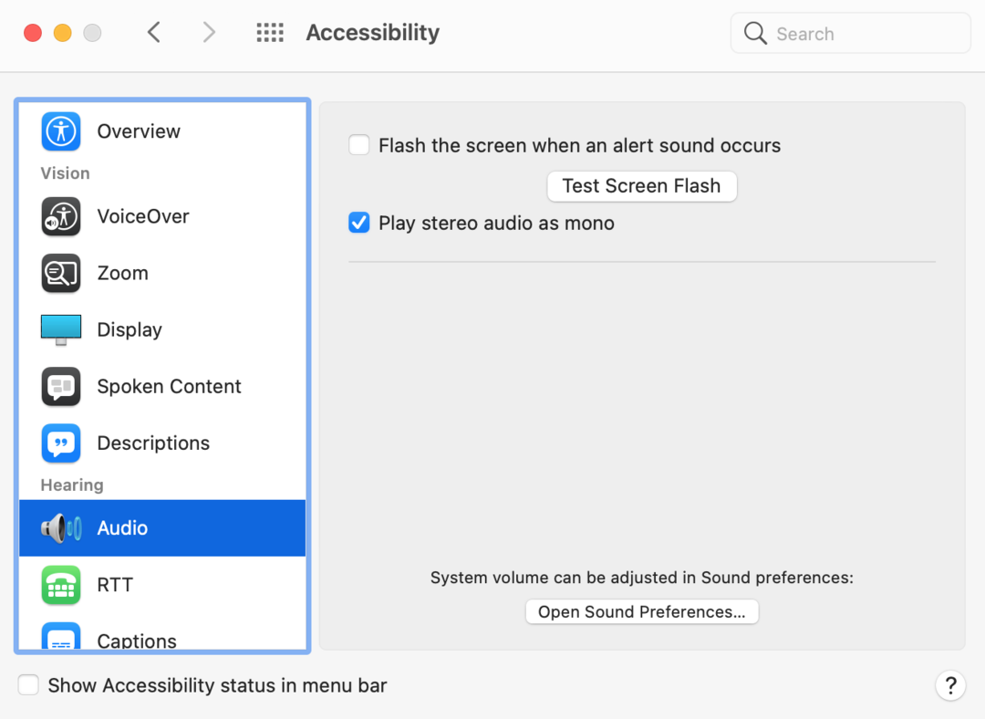 Play stereo audio as mono on your Mac