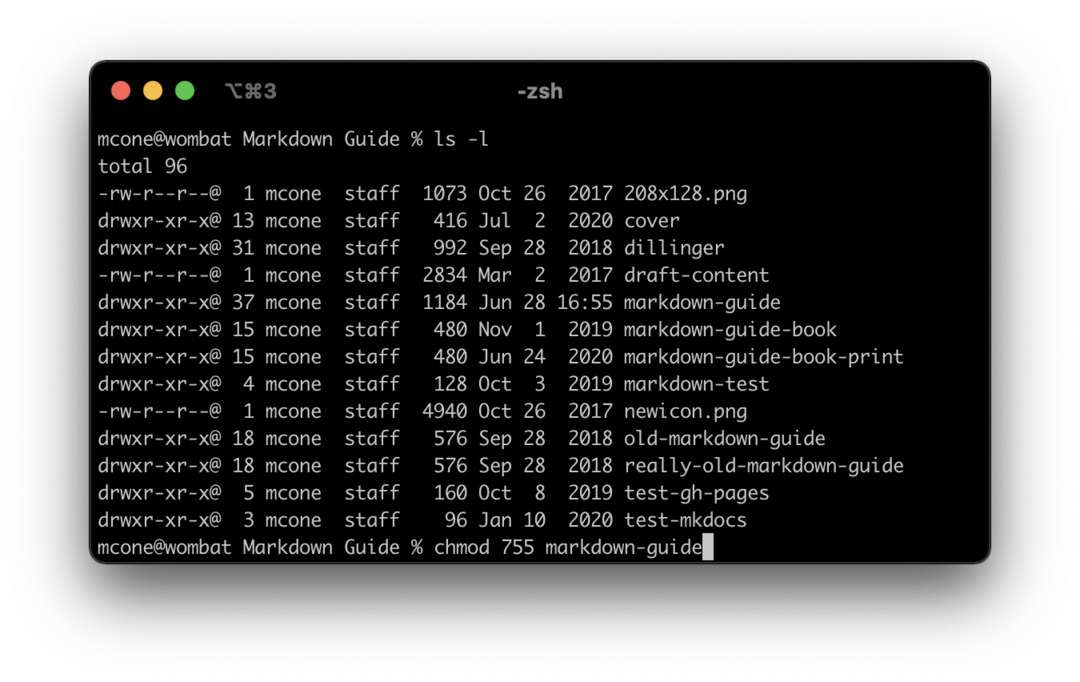Changing Mac file permissions on the command line