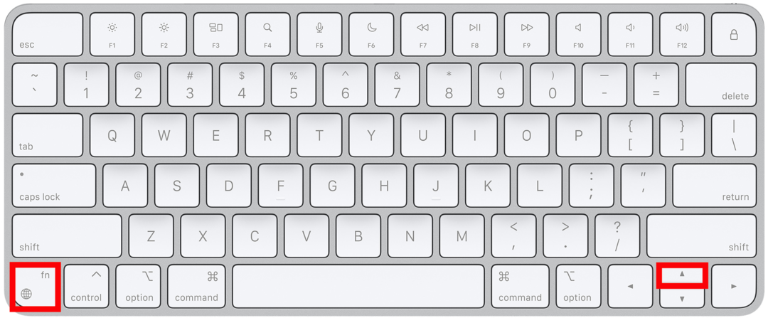 Page up on Mac