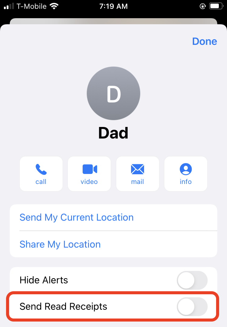 Turn off read receipts on your iPhone
