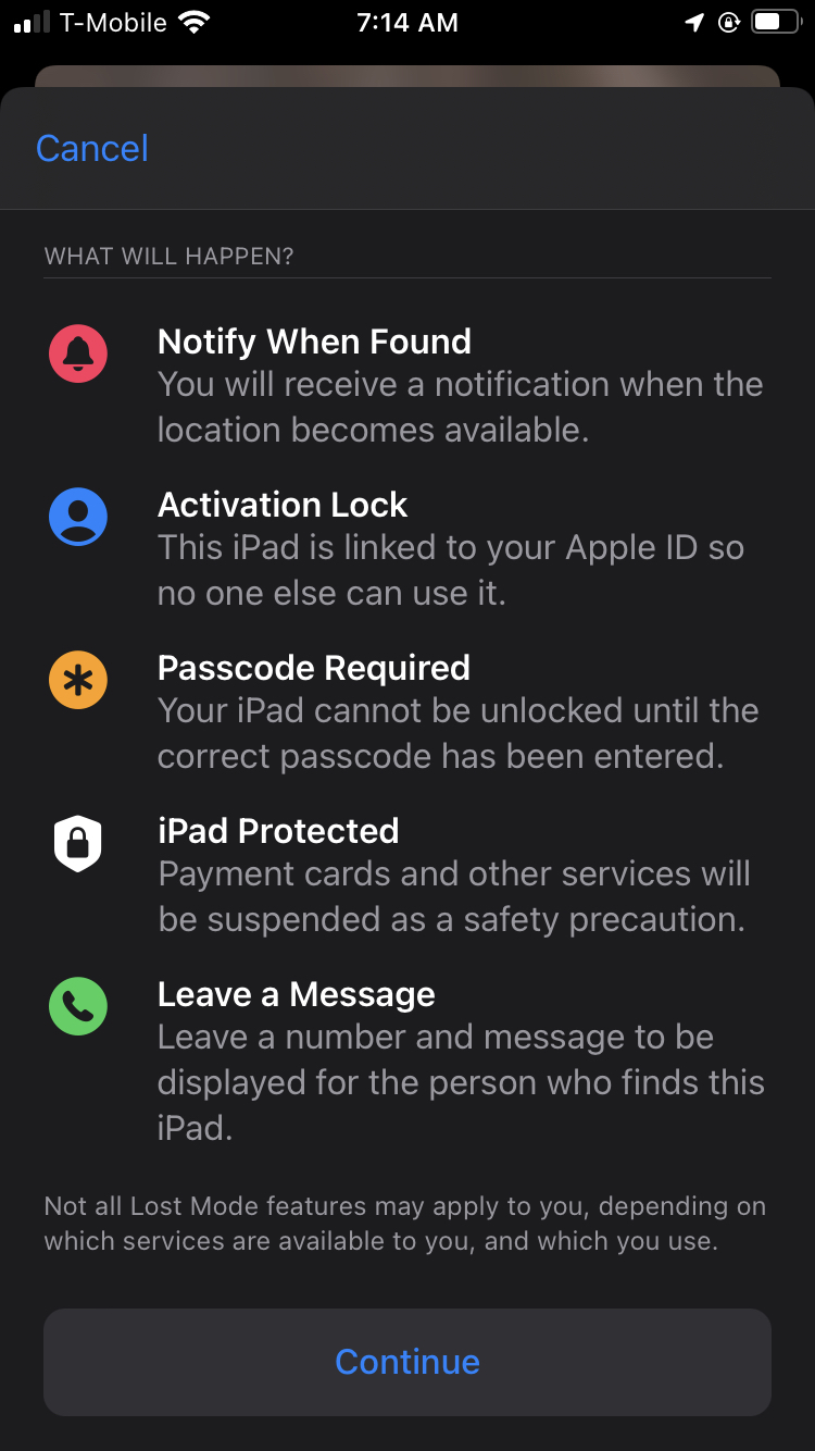 Remotely lock your iPad