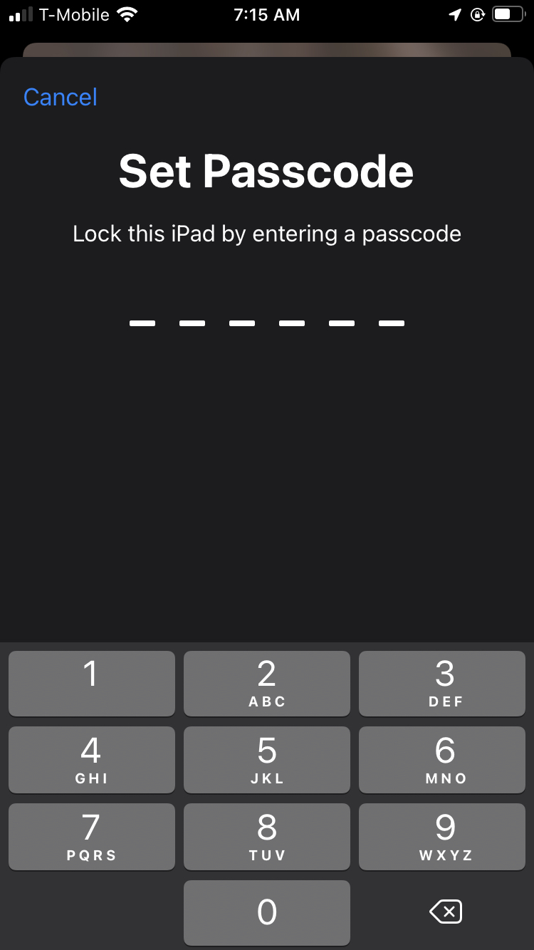 Remotely lock your iPad