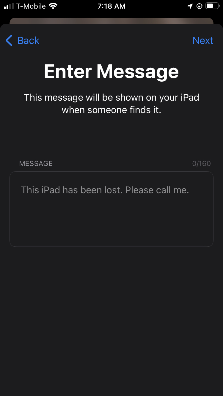 Remotely lock your iPad