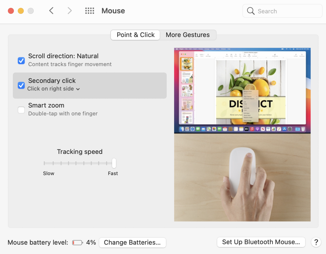 Right click on Mac mouse