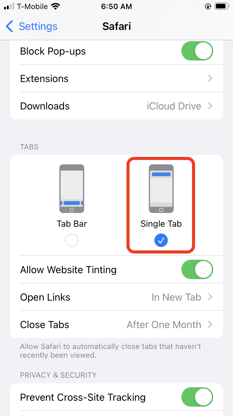 Move Safari address bar to top on iPhone