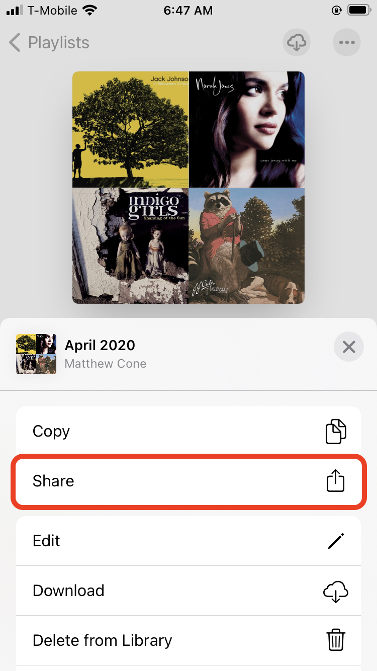 How to share an Apple Music playlist on an iPhone
