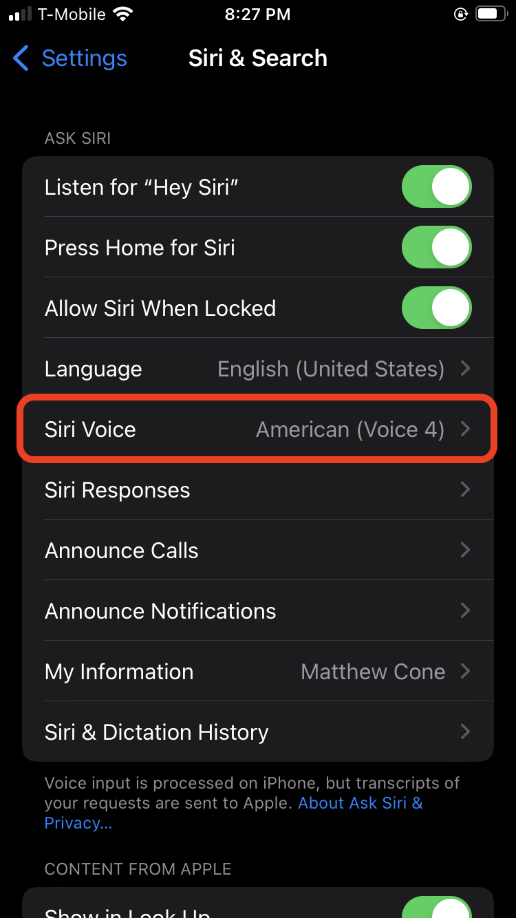 Change Siri voice on an iPhone