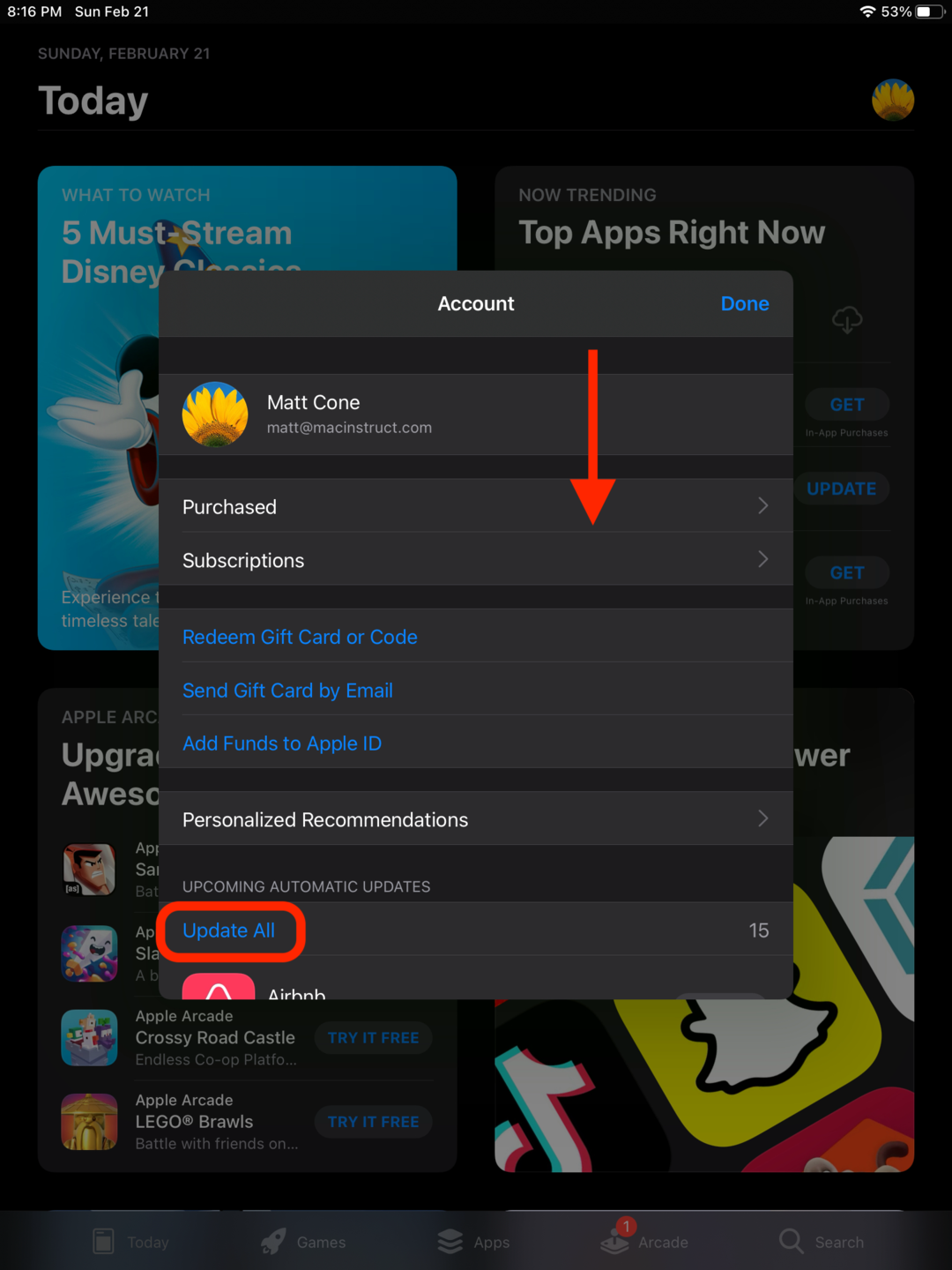 Update apps on your iPad