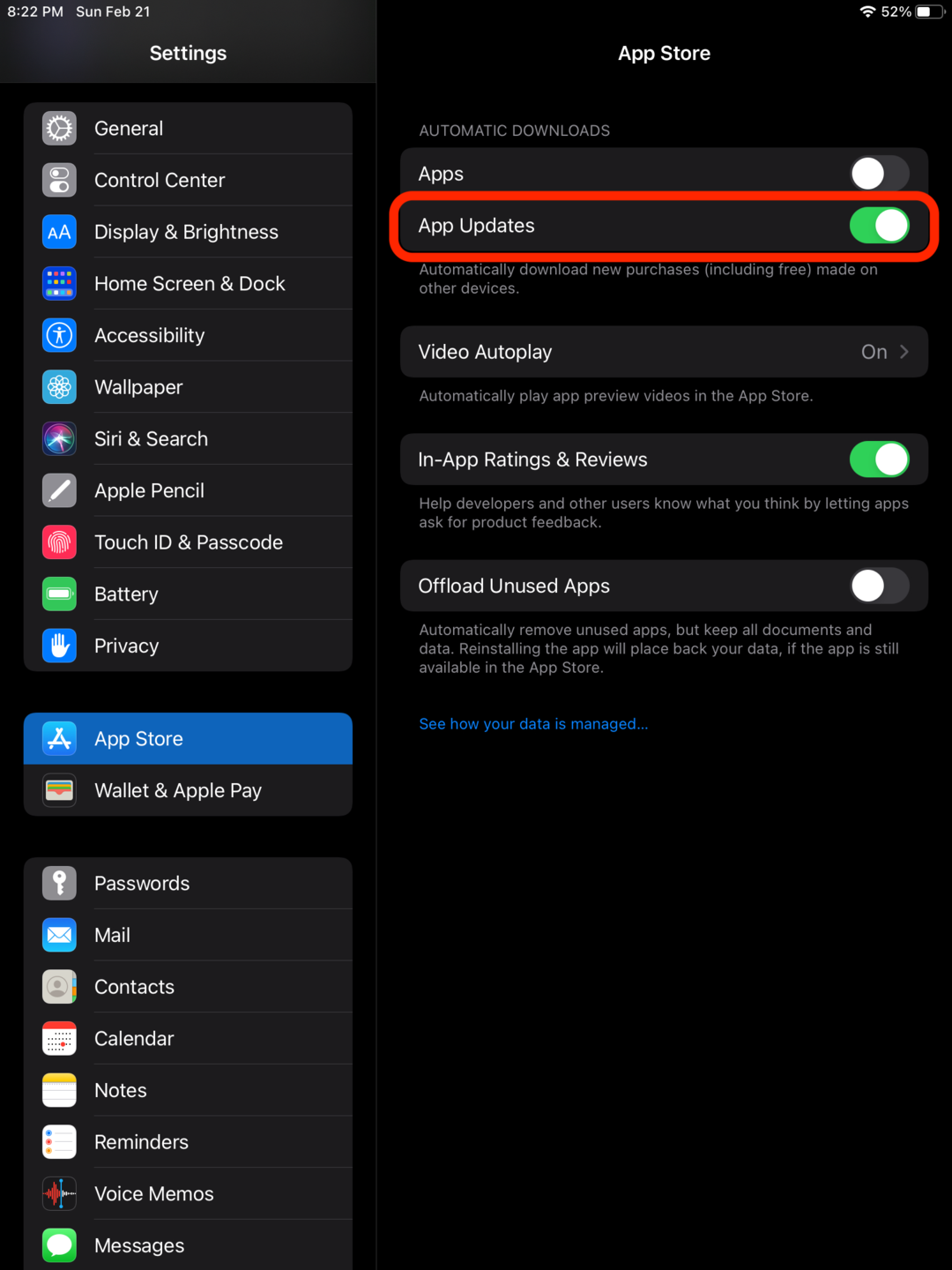 Update apps on your iPad