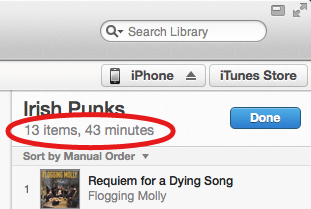 Looking at an iTunes playlist