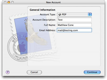 Adding an account to Apple&rsquo;s Mail application
