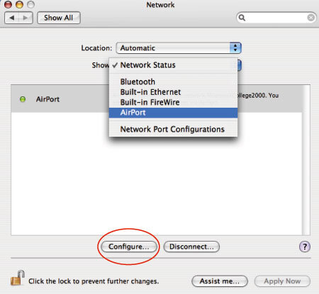 Mac wireless network settings