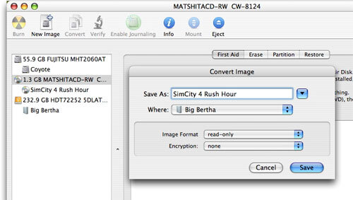 Disk Utility application for Mac