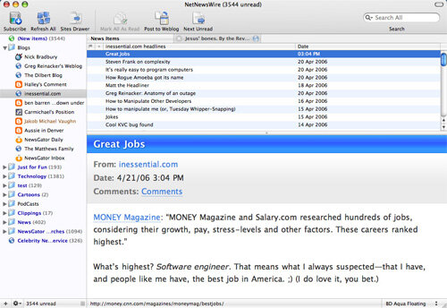 RSS feeds on Mac