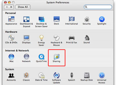 Mac file sharing preferences